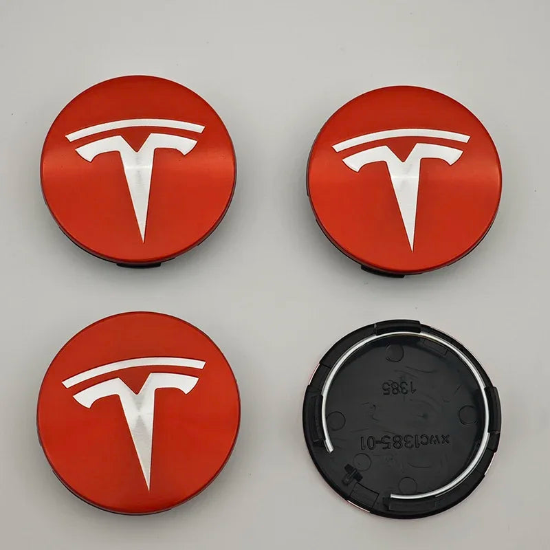 4Pcs 56mm ABS Tesla Wheel Center Hub Cap Emblem Logo Car Rims Cover Hubcap For Tesla Model 3 Y X S Original Badge Accessories