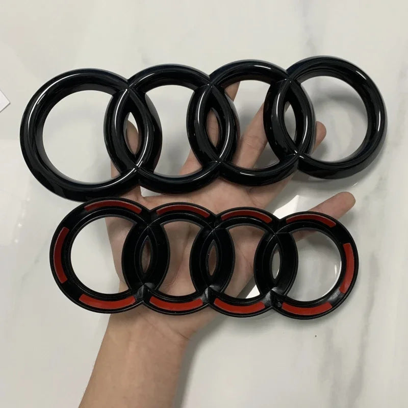 Car Rear Trunk Emblem Sticker For Audi A3 A4 A5 A6 A7 A8 Q3 Q5 Q7 Original Size Quarrto Sline Emblem ABS Black Refit Accessories