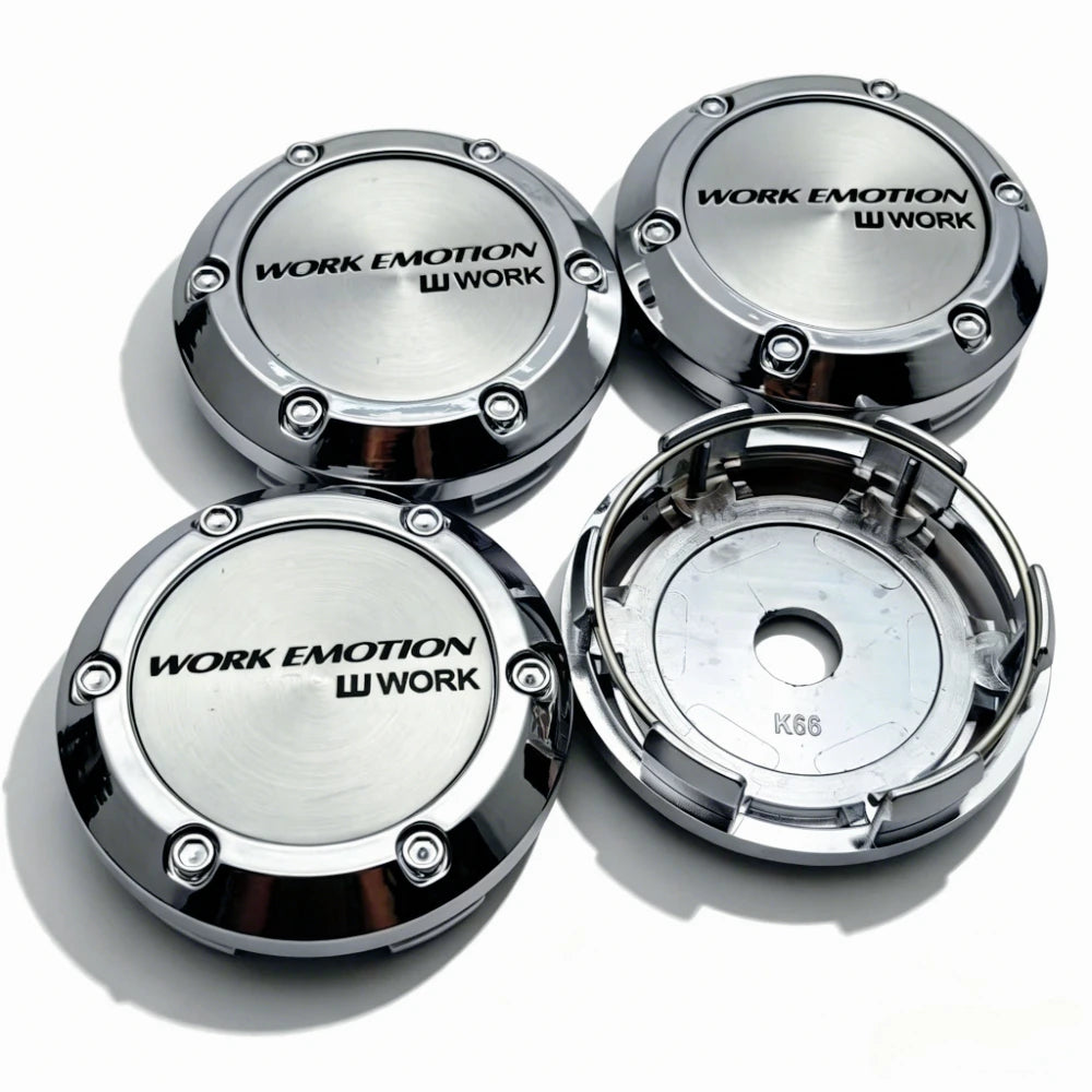 4pcs JDM W Work Emotion Logo Emblem Car Wheel Center Caps 66MM Clips 62MM Hub Wheels Cap Rim Hubcaps Dust Cover Car Accessories