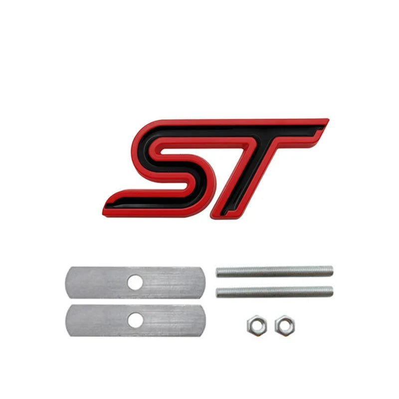 3D Metal ST Line Front Grille Emblem Badge Car Head Trunk Stickers For Ford Focus Mondeo Fiesta Explorer Styling Accessories