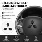 1pcs 3D Mitsubishi Carbon Fibre Steer Wheel Emblem Car Steering Wheel Sticker Car Interior Emblem Car Styling Accessories