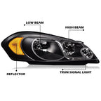 Led Drl Headlights Assembly Compatible with Chevy Monte Carlo 2006-2007/Chevy Impala 2006-2013/Chevy Impala Limited 2014-2016
