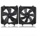 2Pcs AC Condenser Radiator Cooling Motor Fan Black For 2013-2017 Honda Accord Touring