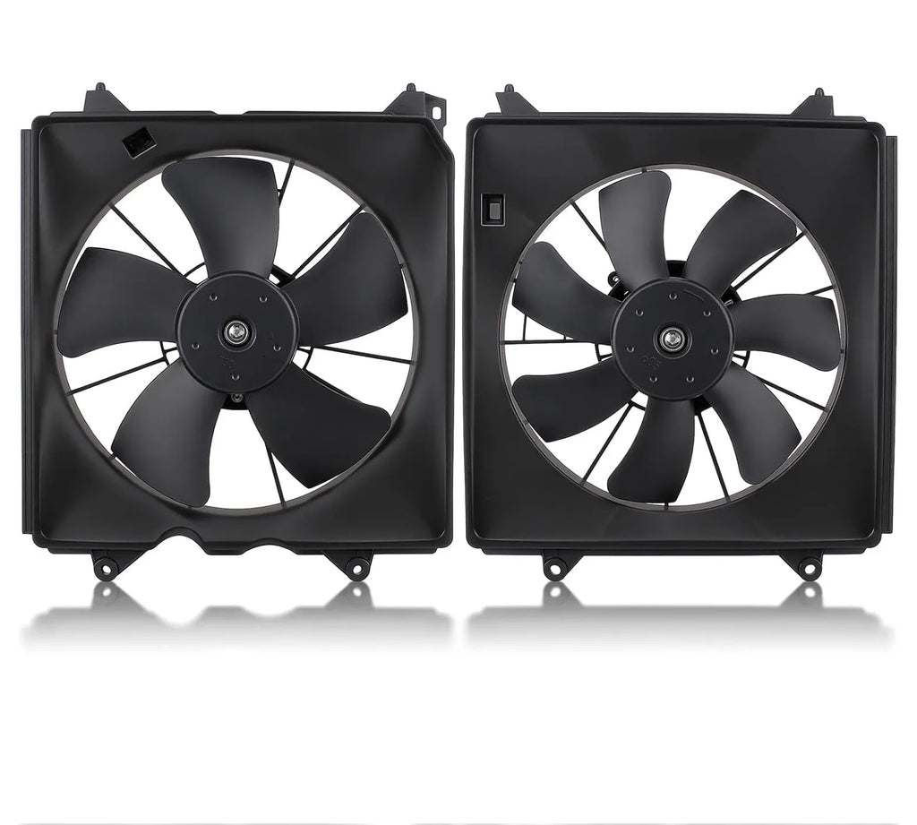 2Pcs AC Condenser Radiator Cooling Motor Fan Black For 2013-2017 Honda Accord Touring