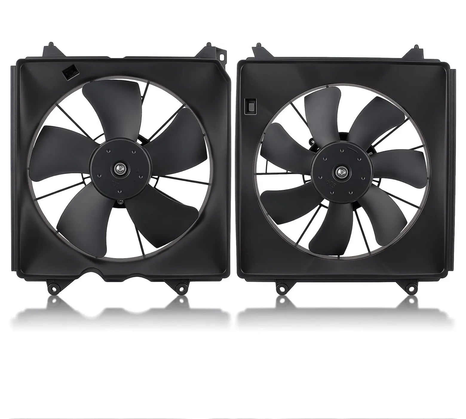 2Pcs AC Condenser Radiator Cooling Motor Fan Black For 2013-2017 Honda Accord Touring