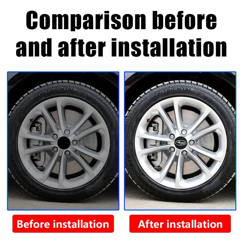 For Subaru STI Forester Impreza Legacy Outback XV BRZ WRX Tribeca ABS 4pcs Car Wheel Stickers 56mm Auto Center Hub Cap Decal