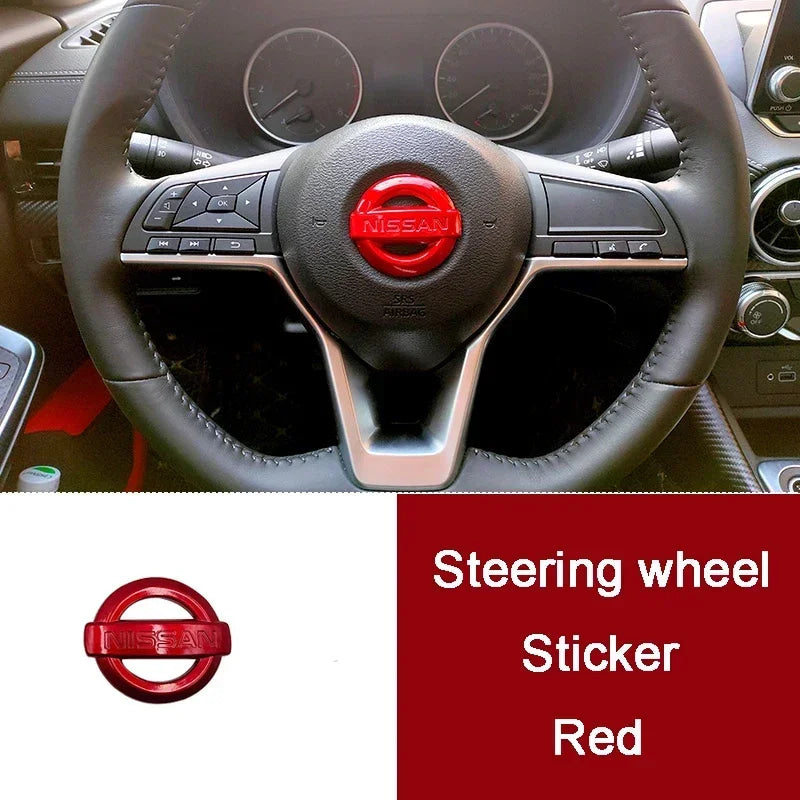 52mm Car Steering Wheel Logo Emblem ABS Sticker for Nissan Qashqai J10 J11 Leaf Juke Tiida Sentra Teana X Trail T30 T32 Almera