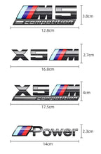 3D ABS Chrome Emblem Letters logo Car Trunk Badge Sticke for BMW M power Thunder Edition competition M1 M2 M3 M5 M7 X3M X5M X7M