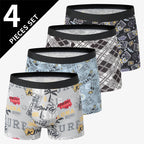 4/5 Uds. Pantalones cortos estampados de talla europea y americana a la moda para hombre, ropa interior cómoda de talla grande para hombre, bañador Sexy