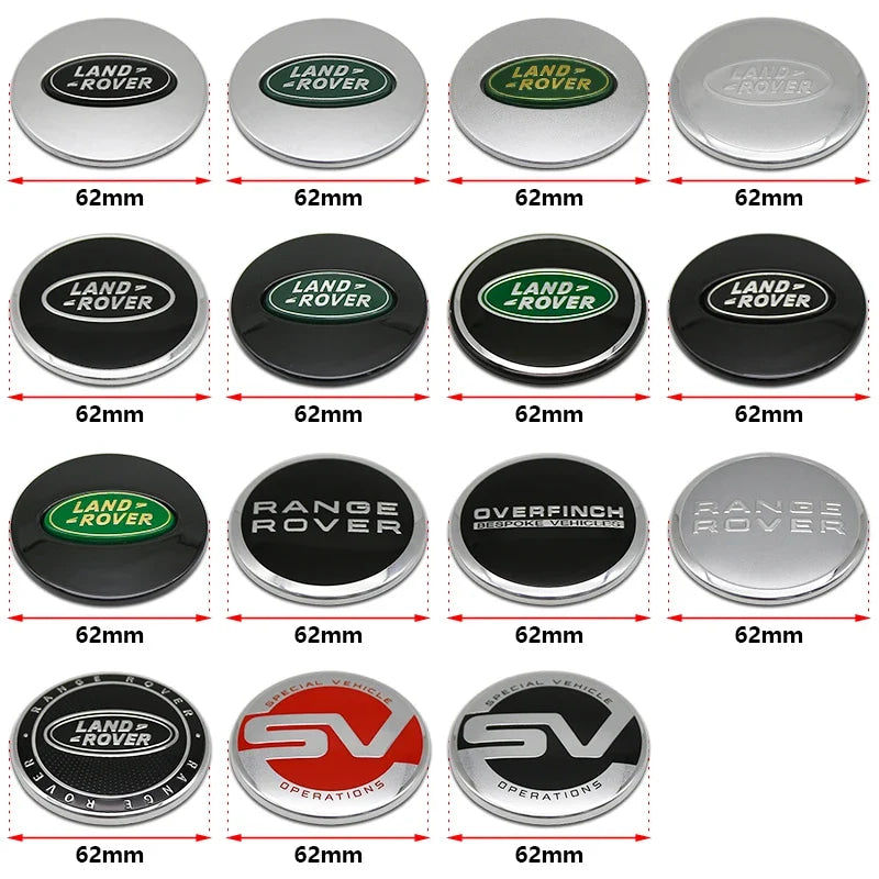 4Pcs 62mm Premium ABS Car Wheel Center Hub Caps Emblem Badge For Range Rover L322 L405 Evoque Discovery Velar SVR Accessories