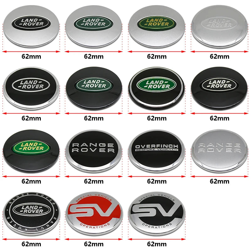 4Pcs 62mm Premium ABS Car Wheel Center Hub Caps Emblem Badge For Range Rover L322 L405 Evoque Discovery Velar SVR Accessories