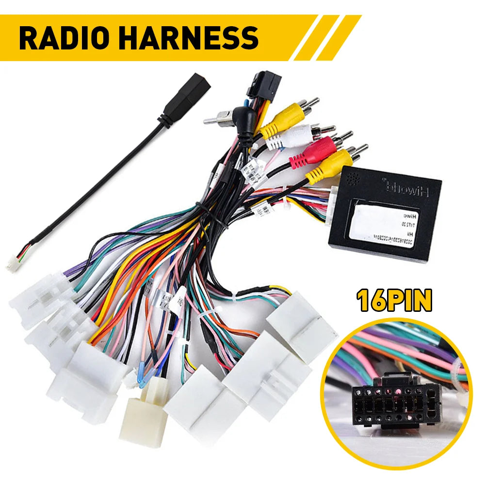 16PIN Radio Wire Harness For Toyota Corolla Highlander Camry Tundra Car Stereo Radio Power Harness Cable Wire Adapter JBL AMP