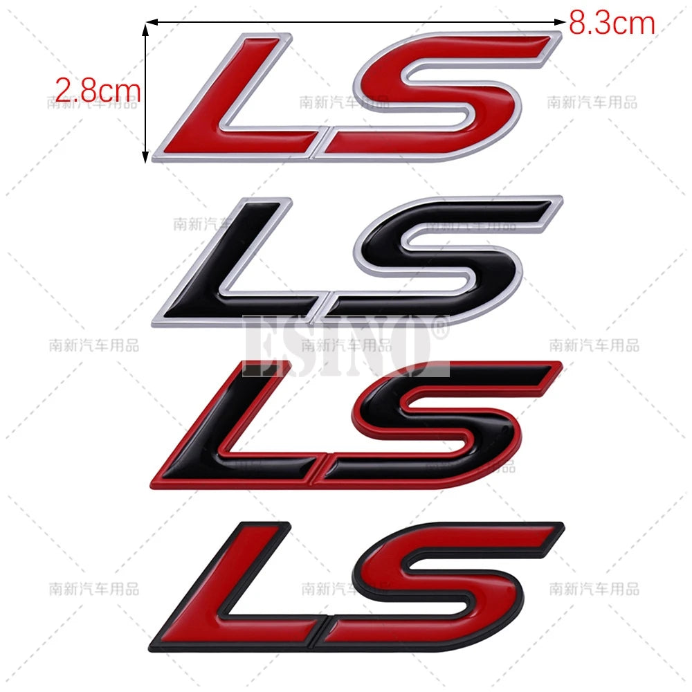 Car Styling 3D LS Car Metal Alloy Rear Trunk Fender Adhesive Badge Body Tailgate Displaceme Emblem For Cadillac CTS Escalade