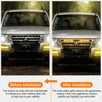 4Pcs 6Pcs Front Grille LED Lights For Toyota Land Cruiser Prado 150 120 Amber DRL Daytime Running Warning Grill Lamps