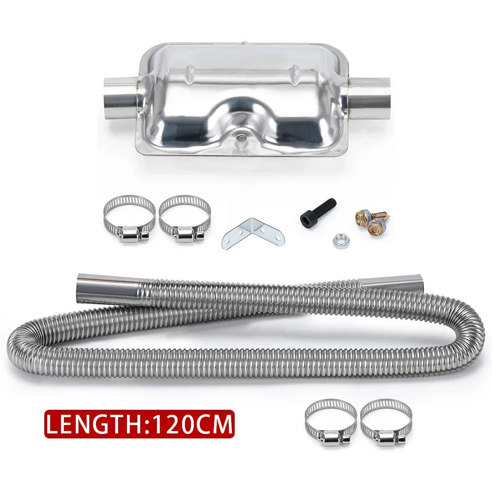 60cm - 300cm Air Diesel Parking Heater Stainless Steel Exhaust Pipe Tube Gas Vent Hose Car Truck VAN With 24mm Bore Car Muffler