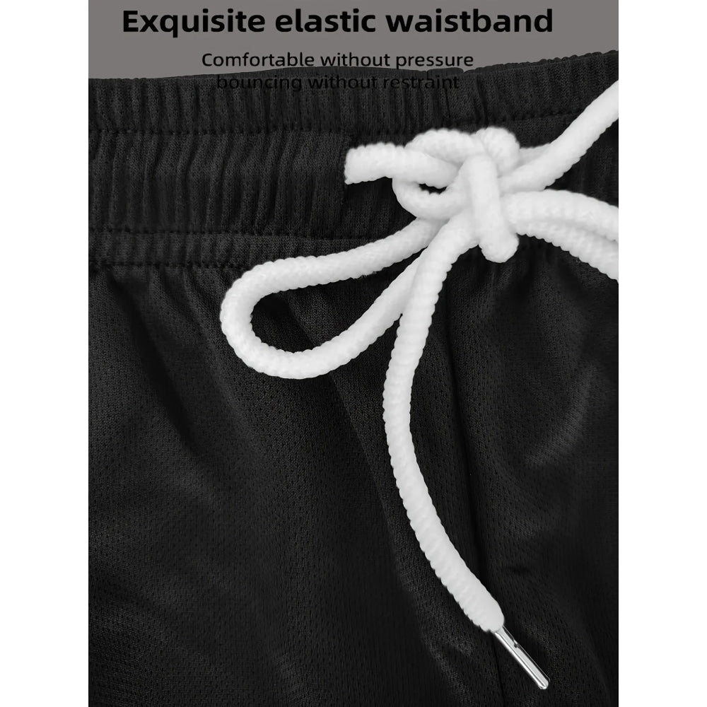 New summer fitness sportswear for men, short-sleeved T-shirt and shorts two-piece set, breathable and quick-drying casual wear.