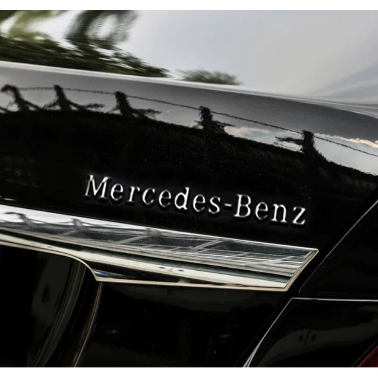 1pcs 3D ABS Car Badge Rear Trunk Body Sticker Emblem Decoration For Mercedes Benz AMG W108 W124 W126 W140 W205 W201