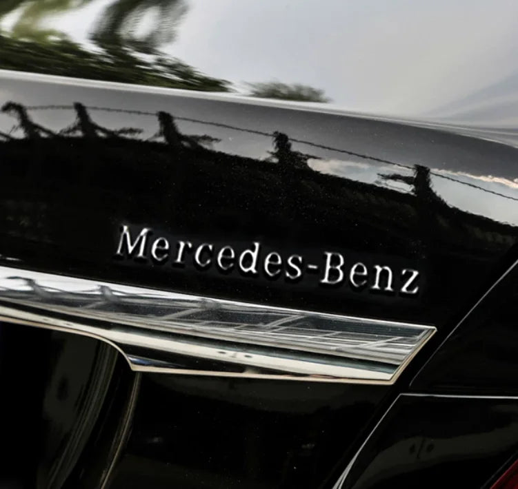 1pcs 3D ABS Car Badge Rear Trunk Body Sticker Emblem Decoration For Mercedes Benz AMG W108 W124 W126 W140 W205 W201