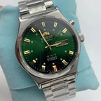 Orient Watch Mechanical Wristwatch Japanese Movement Stainless Steel Bracelet Folding Clasp with Luminescent