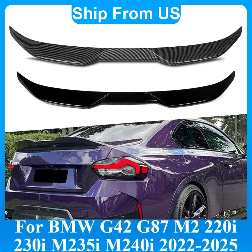 Spoiler Wing For BMW G42 G87 M2 220i 230i M235i M240i Coupe 2022-2025 MP Style Car Rear Trunk Spoiler Wing Lip Tail Lid Diffuser