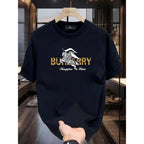 100% pure cotton men's luxurious brand letter print T-shirt, short-sleeved T-shirt, high-quality men's clothing, streetwear