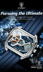 POEDAGAR Top Luxury Men Clock LED Calendar Week Luminous Man Wristwatch Electronic Rectangle Silicone Strap Quartz Men's Watches