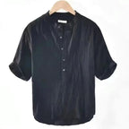 New Cotton Linen Shirts for Men Casual Shirts Lightweight  Short  Sleeve Henley Beach Shirts Hawaiian T Shirts for Men