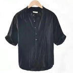 New Cotton Linen Shirts for Men Casual Shirts Lightweight  Short  Sleeve Henley Beach Shirts Hawaiian T Shirts for Men