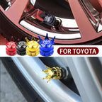 4PCS Crown Style Tire Valve Stem Caps, Air Caps Cover, Aluminum Alloy Dustproof And Waterproof Valve Caps Cover For All Toyota