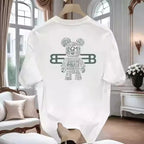 100% pure cotton men's luxurious brand letter print T-shirt, short-sleeved T-shirt, high-quality men's clothing, streetwear