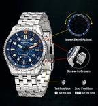 BERNY Automatic Diver Watch for Men Top Luxury Sapphire 316L Steel Blue Dial 200M Waterproof Mechanical Diving Men's Watches
