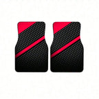 2pcs/4pcs Black and Red Cool Printed Car Floor Mats Suitable for Trucks, Sedans, SUVs, and Other Vehicle Models