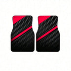 2pcs/4pcs Black and Red Cool Printed Car Floor Mats Suitable for Trucks, Sedans, SUVs, and Other Vehicle Models