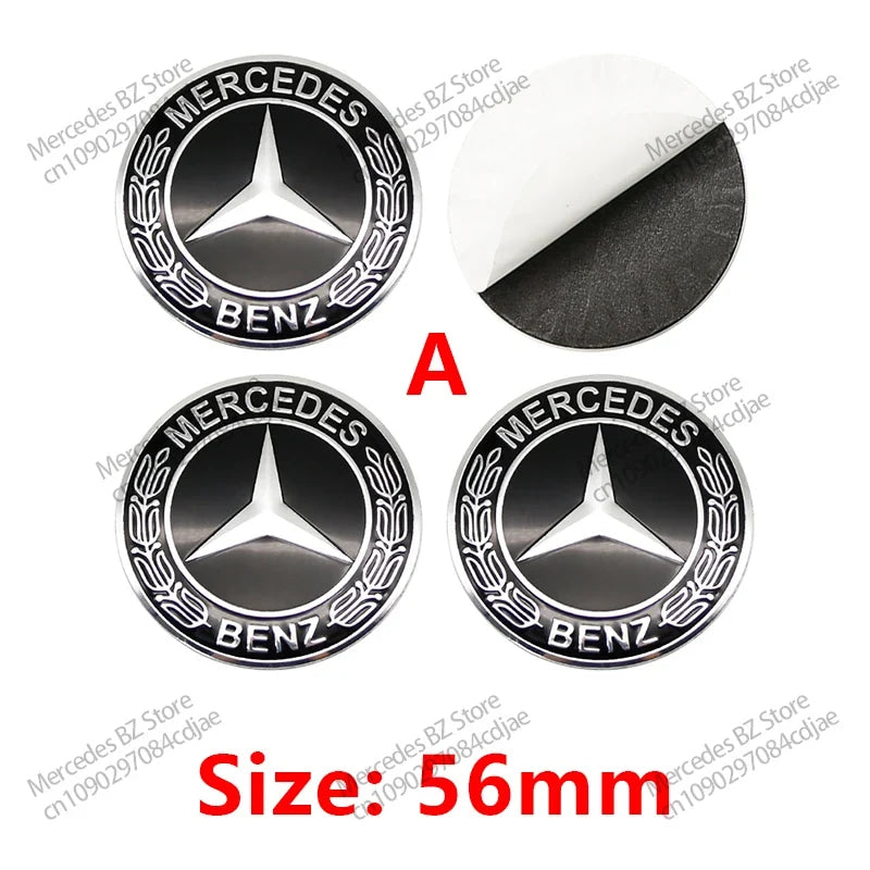 4pcs 56mm 75mm Car Wheel Center Hub Caps Cover Auto Accessories Mercedes Benz Amg C180 C200 C260 W108 W124 W126 W140 W168 W176