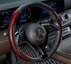2/3PCS Laser Carbon Fiber Silicone Car Steering Wheel Cover 1K Micro Fiber Leather PVC Wheel Booster Cover Non-Slip Universal