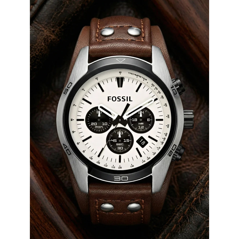 Fossil CH2890 Coachman Chronograph Men's Watch Military Brown Leather Strap Sport Waterproof Quartz Wristwatch Relogio Masculino