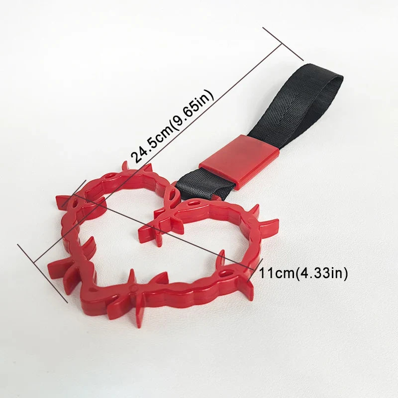 JDM Racing New Handle Hand Strap Heart Ring Styling Drift Charm Strap Drift Auto Accessories Car Strap Front and Rear Bumper Dec