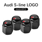 3D Metal Tire Valve Caps Car Tyre Air Stems Cover For Audi S Line A1 A3 A4 A5 A6 A7 S3 S4 S5 S6 S7 Q3 Q4 Q5 Q7 Q8 Accessories