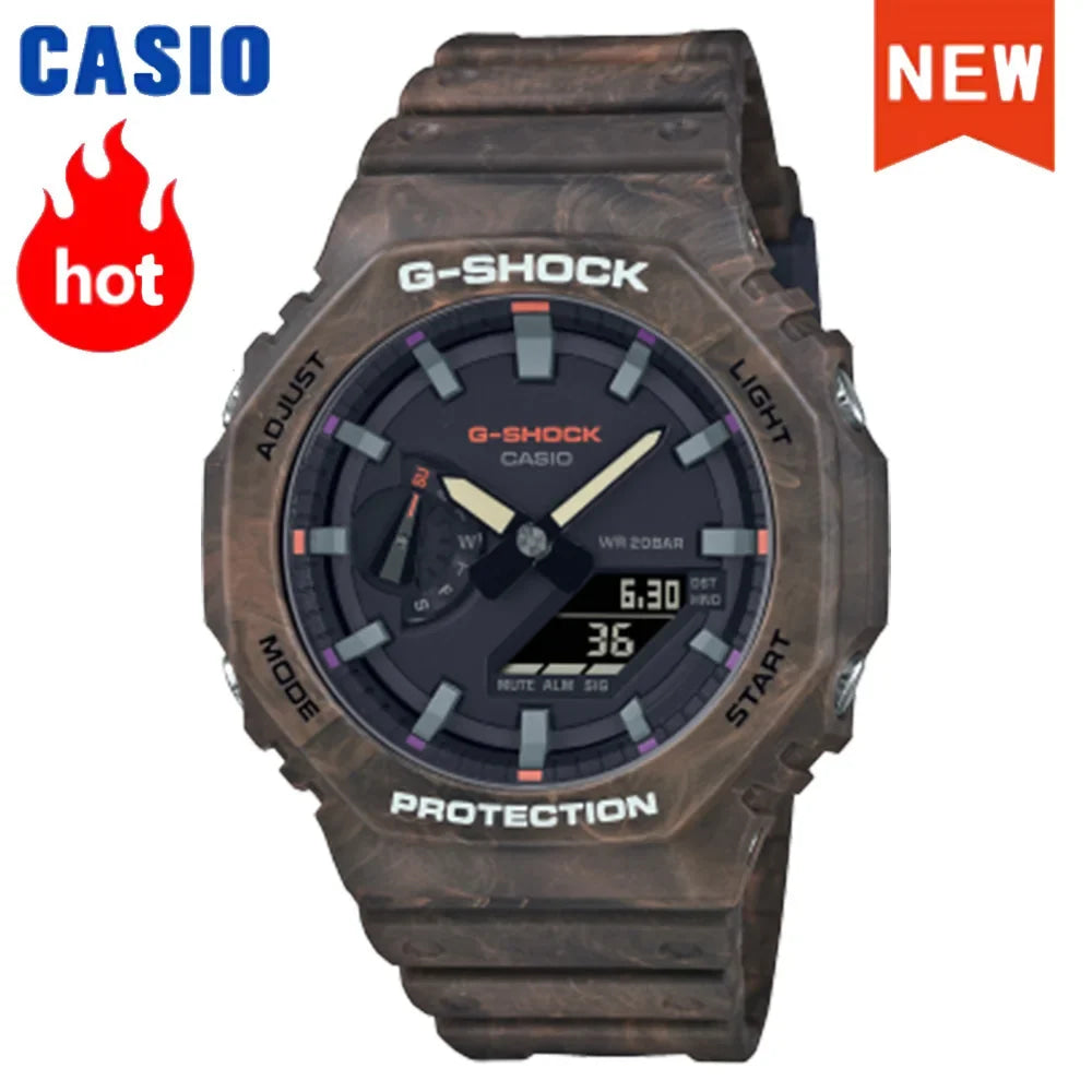 2026 Casio GA-2100 series men's watch Flame Inside trendy sportsmultifunctional fashion anti-shock color disc watch G-SHOCK