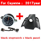 Car Stopwatch Panel Cover For Porsche Cayenne 958 chrono watch Interior Center Dashboard Clock Compass Modification Accessories