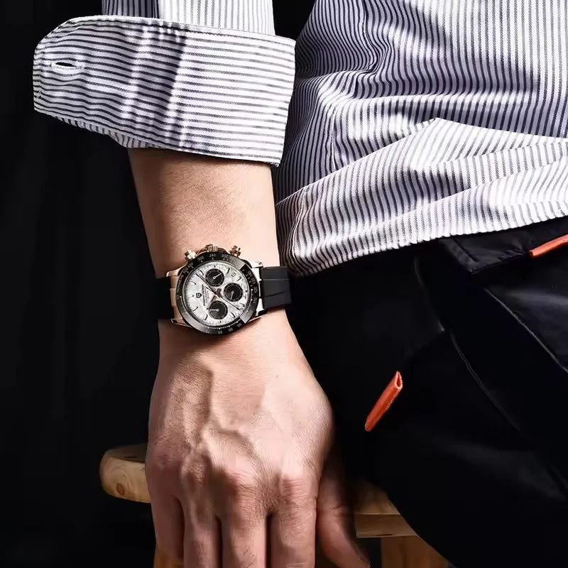 40mm New V2 PAGANI DESIGN Classic fashion Men Quartz Watches Sapphire Retro Chronograph Stainless Steel Waterproof Watch for Men