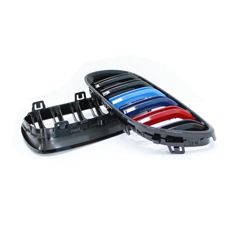 2Pcs Car Style Black Front Kidney Double Slat Grill Grille for-BMW E92 E93 3-Series 328I 335I Coupe LCI 2010-2013