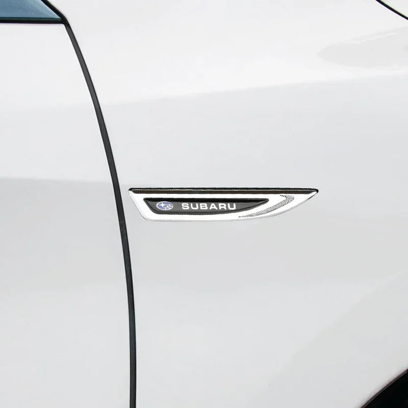 2PCS Car Body Fender Side Emblem Sticker For Subaru XV WRX BRZ FORESTER IMPREZA LEGACY OUTBACK STI Rear Trunk Badge Decoration