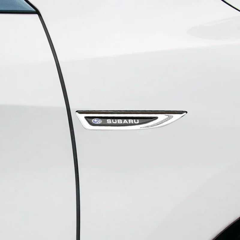 2PCS Car Body Fender Side Emblem Sticker For Subaru XV WRX BRZ FORESTER IMPREZA LEGACY OUTBACK STI Rear Trunk Badge Decoration