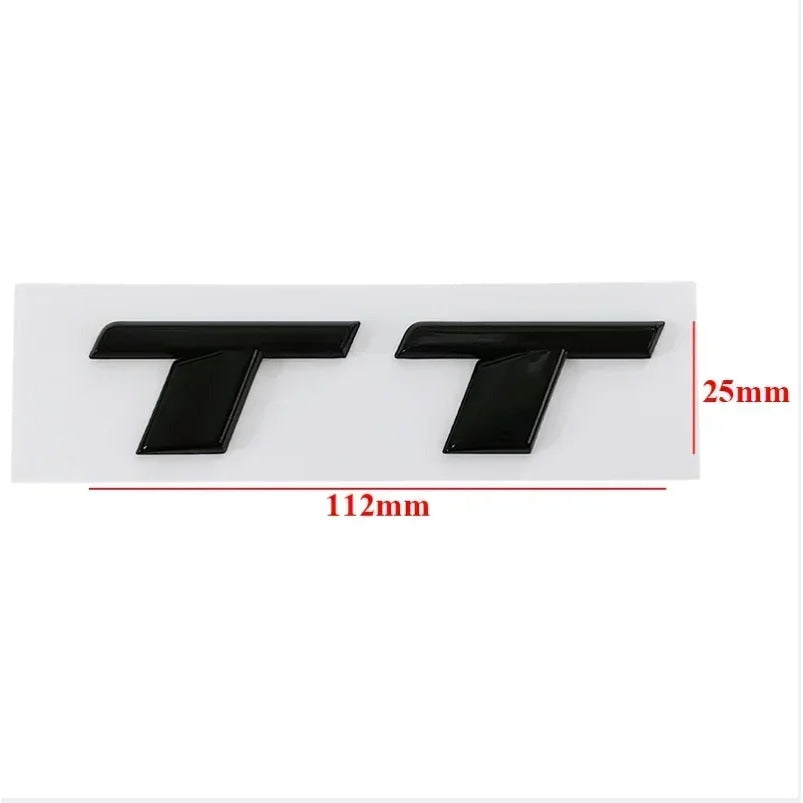 3D ABS Chrome Black TT Logo Car Rear Trunk Emblem Badge Sticker Decals for Audi TT RS MK1 8N 8J MK3 8S MK2 Accessories