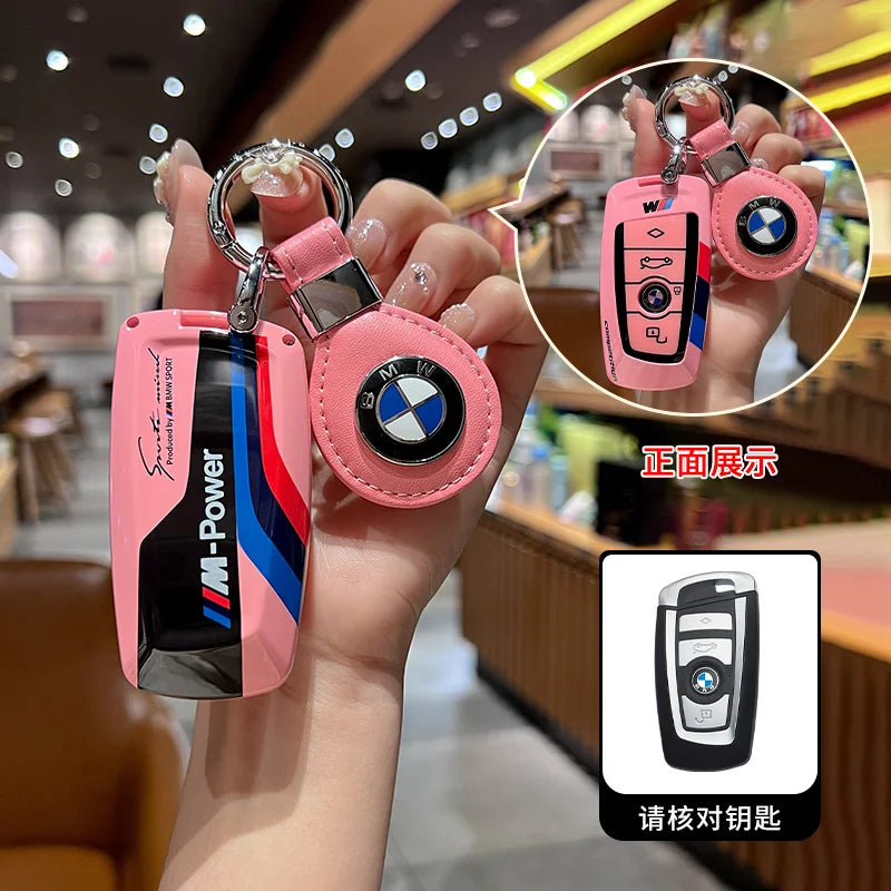 M-Power Logo Car Key Case Cover For BMW 530i 550i 320i 1 2 3 4 5 Series 118i 225i M240i F20 F21 F30 F31 F25 F01 F02 Accessories