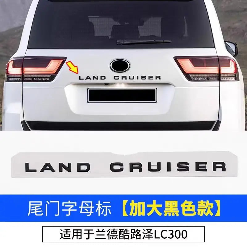 Hood Letter Badge Trunk Rear Letter Emblem Door Side Badges Suitable for Toyota Land Cruiser LC300