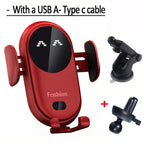 Cargador inalámbrico de 30W para coche, soporte para salida de aire, soporte para teléfono de coche, cargador de carga inalámbrico rápido infrarrojo inteligente giratorio