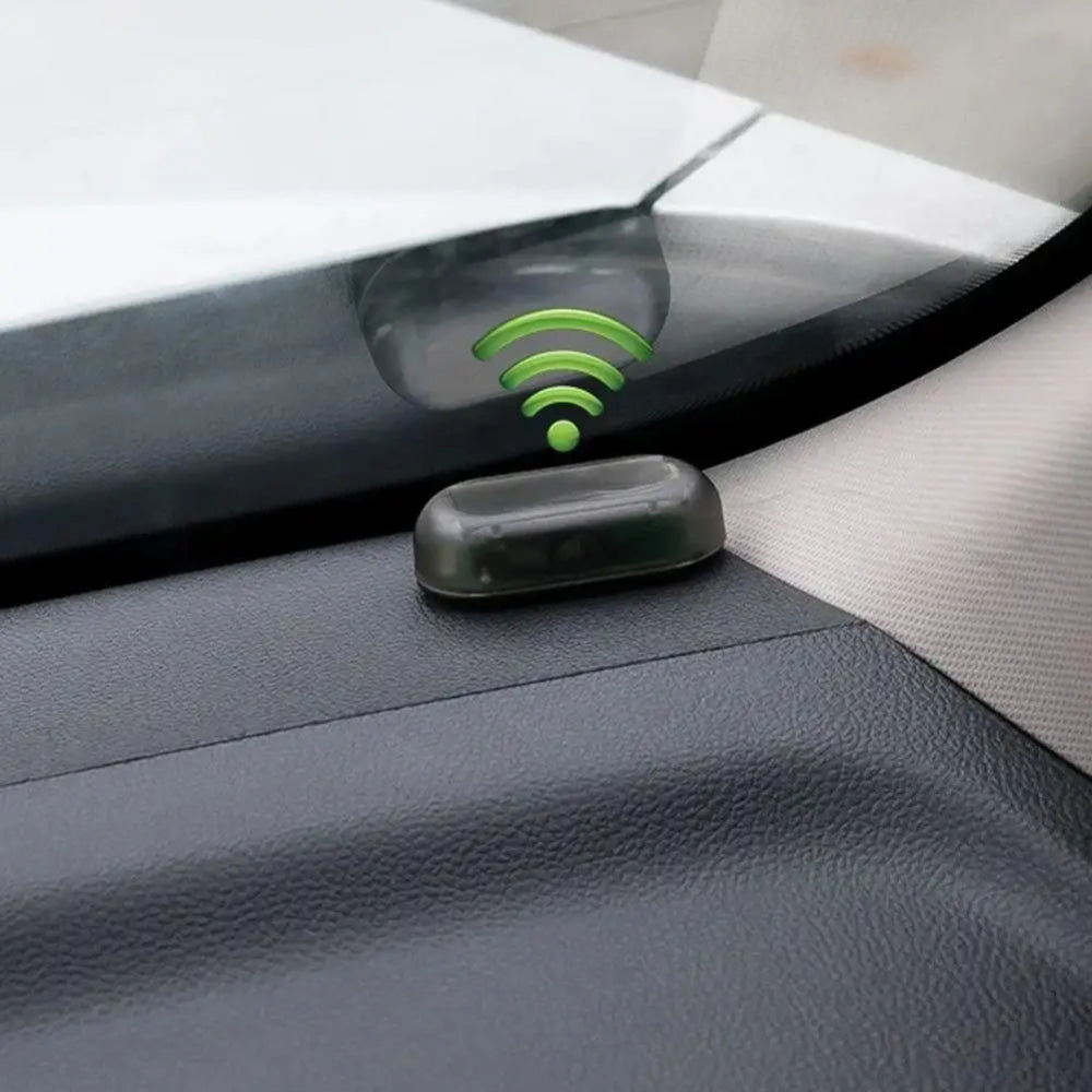 Luz de seguridad falsa para coche con energía Solar, alarma simulada, lámpara LED intermitente inalámbrica, luz de precaución de advertencia antirrobo, 1 Uds.