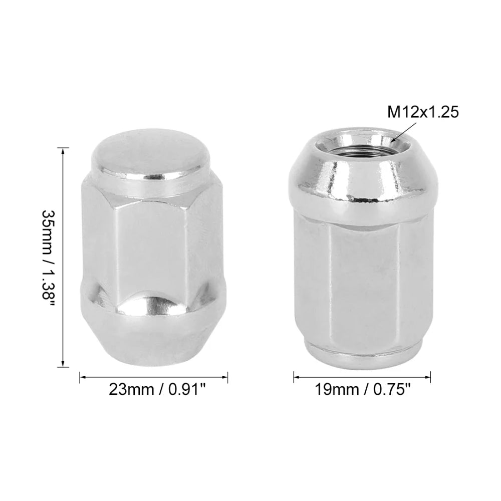 X Autohaux 4PCS Car Wheel Nut Caps Screw Bulge Acorn Cone Racing Bolt Head Cover Anti-Theft Lug Nuts Bolts M12/14x1.5 M12x1.25